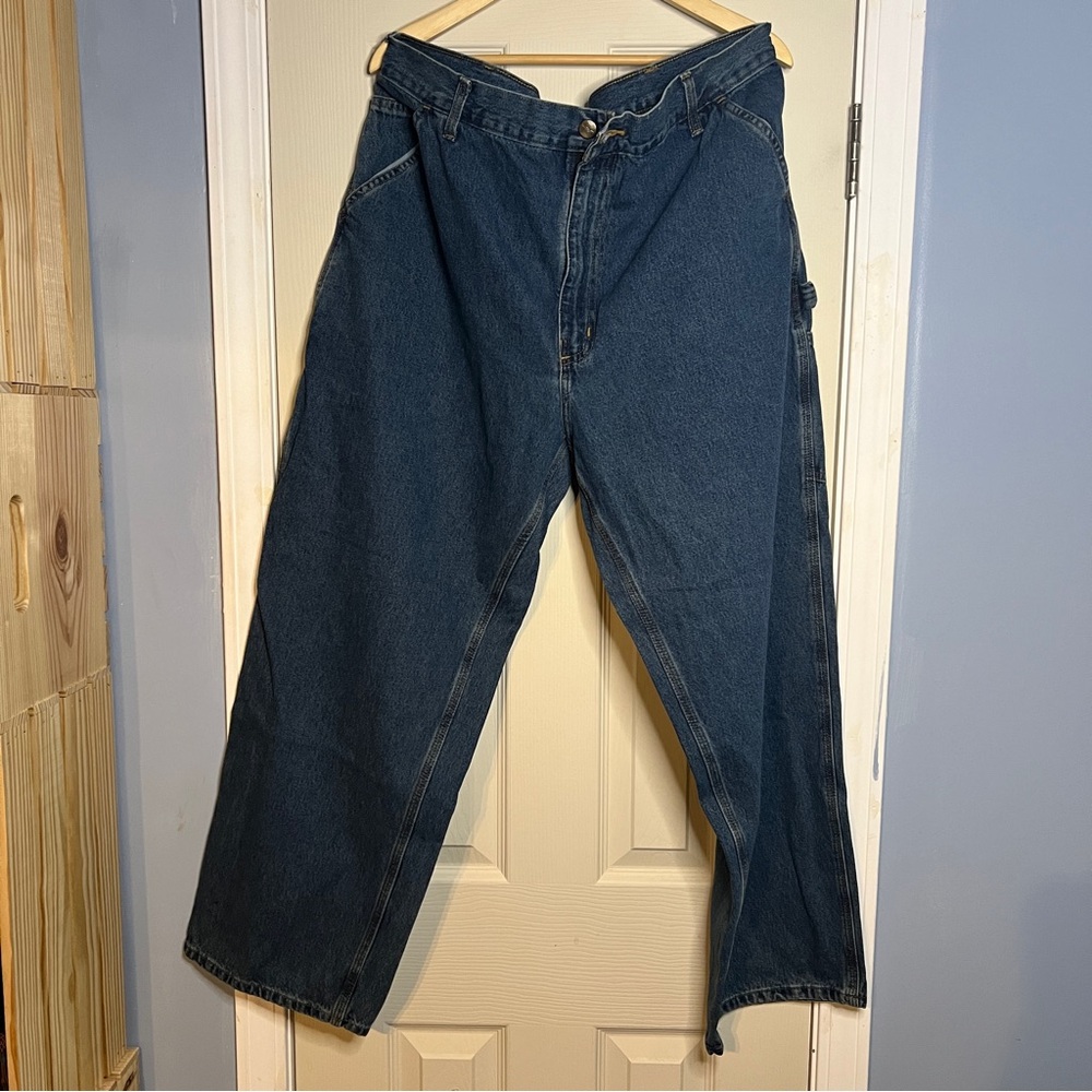 Carhartt B13 Original Dungaree Fit Blue Denim work Jeans Men 42x30 Read Vintage